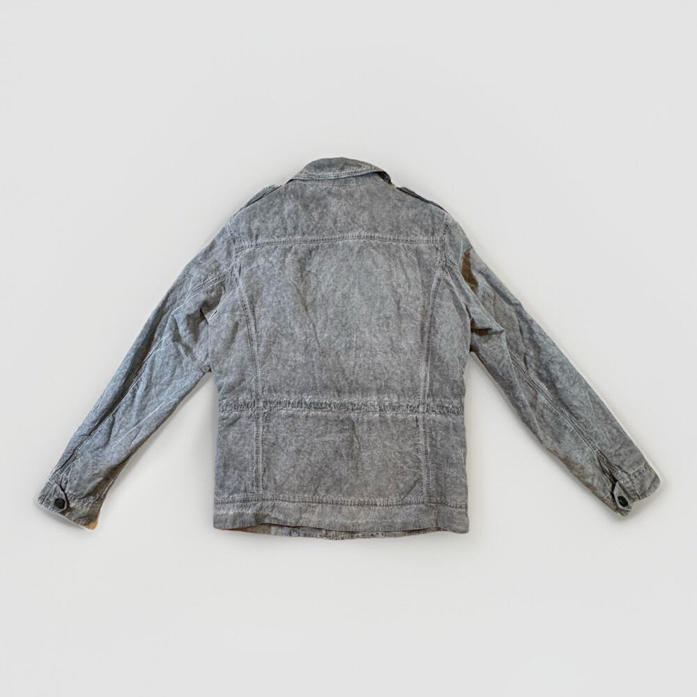 AllSaints Spitalfields Mens Gray Military Field Jacket Drawstring Waist size M - Picture 2 of 15